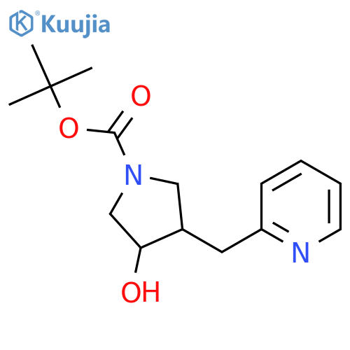 tert-butyl 3-hydroxy-4-(pyridin-2-yl)methylpyrrolidine-1-carboxylate structure