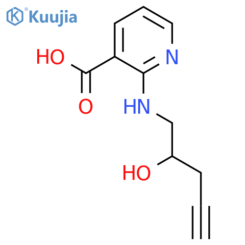 2-(2-hydroxypent-4-yn-1-yl)aminopyridine-3-carboxylic acid structure