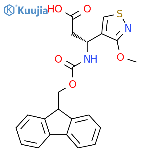 (3R)-3-({(9H-fluoren-9-yl)methoxycarbonyl}amino)-3-(3-methoxy-1,2-thiazol-4-yl)propanoic acid structure