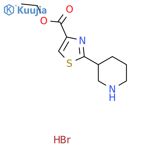 ethyl 2-(piperidin-3-yl)-1,3-thiazole-4-carboxylate hydrobromide structure