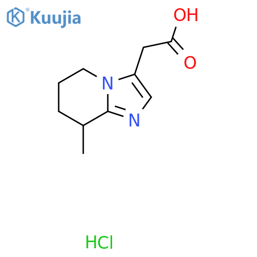 2-{8-methyl-5H,6H,7H,8H-imidazo1,2-apyridin-3-yl}acetic acid hydrochloride structure