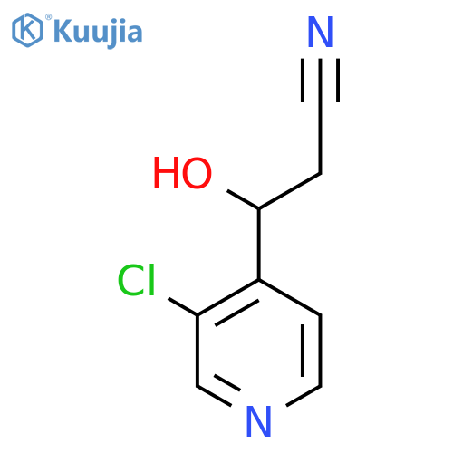 3-(3-chloropyridin-4-yl)-3-hydroxypropanenitrile structure