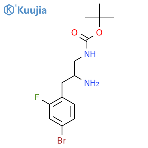 tert-butyl N-2-amino-3-(4-bromo-2-fluorophenyl)propylcarbamate structure