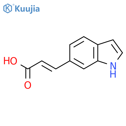 (2E)-3-(1H-indol-6-yl)prop-2-enoic acid structure