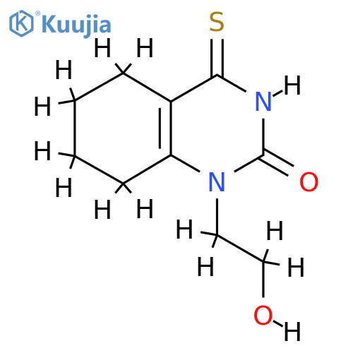 1-(2-hydroxyethyl)-4-sulfanylidene-1,2,3,4,5,6,7,8-octahydroquinazolin-2-one structure