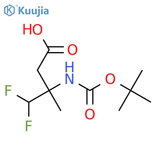 3-{(tert-butoxy)carbonylamino}-4,4-difluoro-3-methylbutanoic acid structure