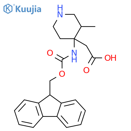 2-4-({(9H-fluoren-9-yl)methoxycarbonyl}amino)-3-methylpiperidin-4-ylacetic acid structure