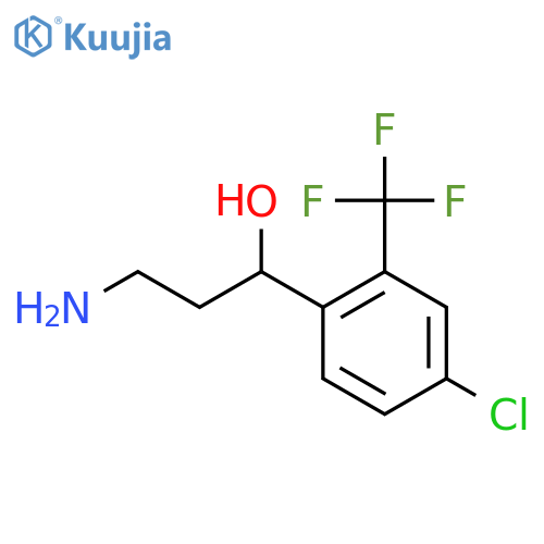 3-amino-1-4-chloro-2-(trifluoromethyl)phenylpropan-1-ol structure