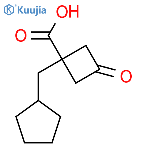 1-(Cyclopentylmethyl)-3-oxocyclobutane-1-carboxylic acid structure