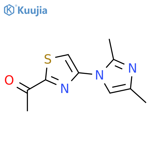 1-4-(2,4-dimethyl-1H-imidazol-1-yl)-1,3-thiazol-2-ylethan-1-one structure