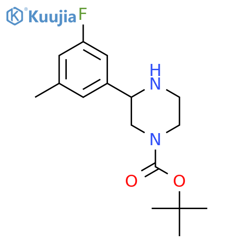 tert-butyl 3-(3-fluoro-5-methylphenyl)piperazine-1-carboxylate structure