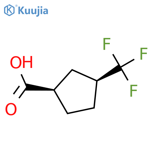 (1R,3S)-3-(trifluoromethyl)cyclopentane-1-carboxylic acid structure