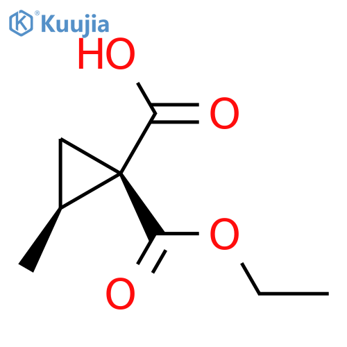 rac-(1R,2S)-1-(ethoxycarbonyl)-2-methylcyclopropane-1-carboxylic acid, trans structure