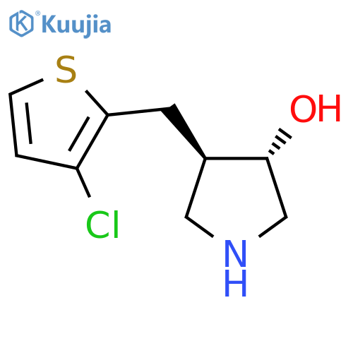 rac-(3R,4S)-4-(3-chlorothiophen-2-yl)methylpyrrolidin-3-ol structure
