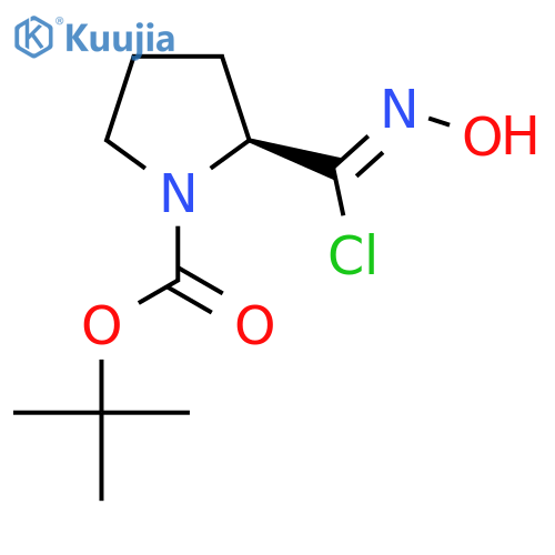 Tert-butyl (2S)-2-[(Z)-C-chloro-N-hydroxycarbonimidoyl]pyrrolidine-1-carboxylate structure