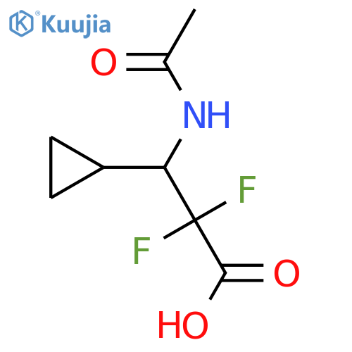 3-Cyclopropyl-3-acetamido-2,2-difluoropropanoic acid structure