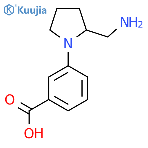 3-2-(aminomethyl)pyrrolidin-1-ylbenzoic acid structure