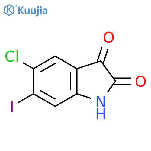 5-chloro-6-iodo-2,3-dihydro-1H-indole-2,3-dione structure