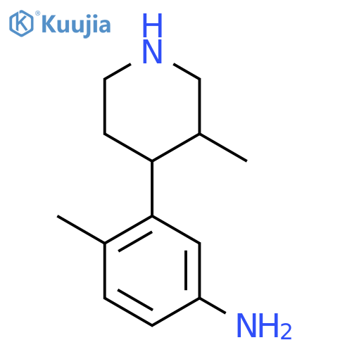 4-Methyl-3-(3-methylpiperidin-4-yl)aniline structure
