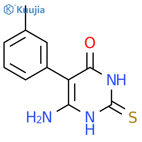 6-Amino-5-(3-methylphenyl)-2-sulfanyl-3,4-dihydropyrimidin-4-one structure