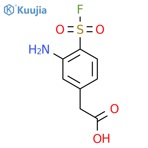 2-3-amino-4-(fluorosulfonyl)phenylacetic acid structure