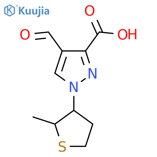 4-formyl-1-(2-methylthiolan-3-yl)-1H-pyrazole-3-carboxylic acid structure