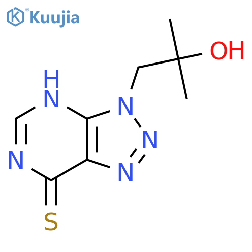 2-methyl-1-{7-sulfanyl-3H-1,2,3triazolo4,5-dpyrimidin-3-yl}propan-2-ol structure