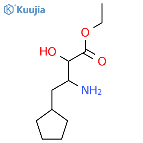 ethyl 3-amino-4-cyclopentyl-2-hydroxybutanoate structure