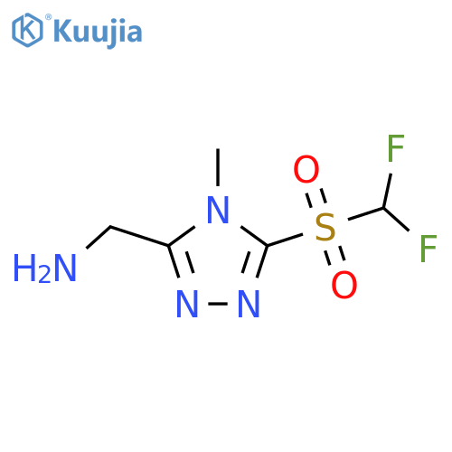 (5-difluoromethanesulfonyl-4-methyl-4H-1,2,4-triazol-3-yl)methanamine structure