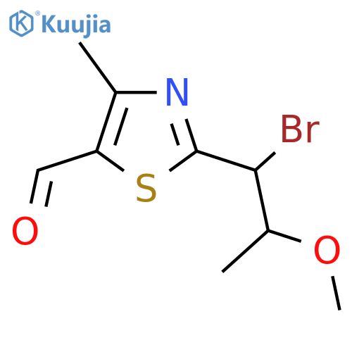 2-(1-bromo-2-methoxypropyl)-4-methyl-1,3-thiazole-5-carbaldehyde structure