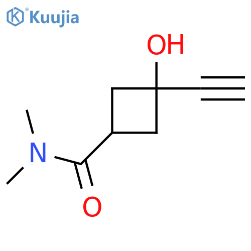 3-ethynyl-3-hydroxy-N,N-dimethylcyclobutane-1-carboxamide structure