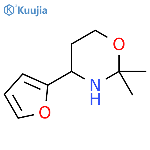 4-(furan-2-yl)-2,2-dimethyl-1,3-oxazinane structure