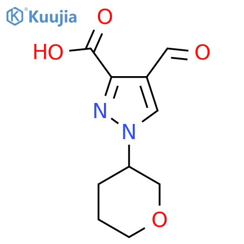4-formyl-1-(oxan-3-yl)-1H-pyrazole-3-carboxylic acid structure