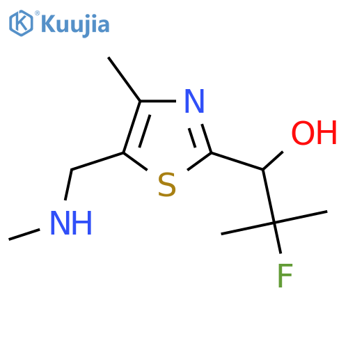 2-fluoro-2-methyl-1-{4-methyl-5-(methylamino)methyl-1,3-thiazol-2-yl}propan-1-ol structure