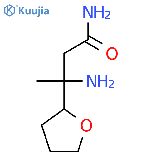 3-amino-3-(oxolan-2-yl)butanamide structure