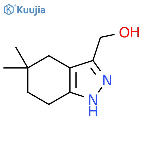 (5,5-dimethyl-4,5,6,7-tetrahydro-1H-indazol-3-yl)methanol structure