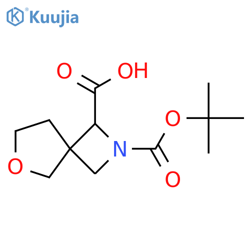 2-[(tert-butoxy)carbonyl]-6-oxa-2-azaspiro[3.4]octane-1-carboxylic acid structure