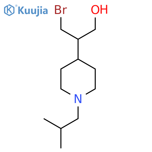 3-bromo-2-1-(2-methylpropyl)piperidin-4-ylpropan-1-ol structure