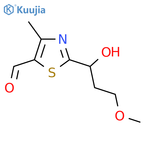 2-(1-hydroxy-3-methoxypropyl)-4-methyl-1,3-thiazole-5-carbaldehyde structure