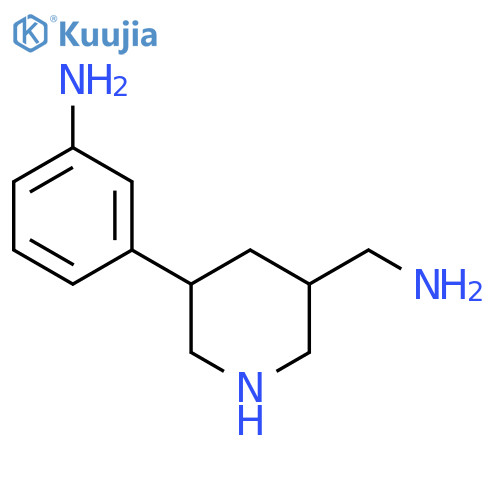 3-5-(aminomethyl)piperidin-3-ylaniline structure