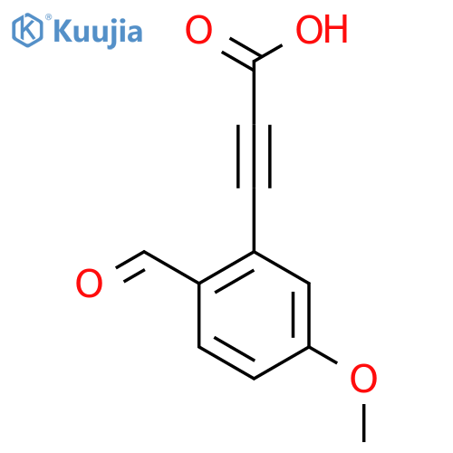 3-(2-formyl-5-methoxyphenyl)prop-2-ynoic acid structure