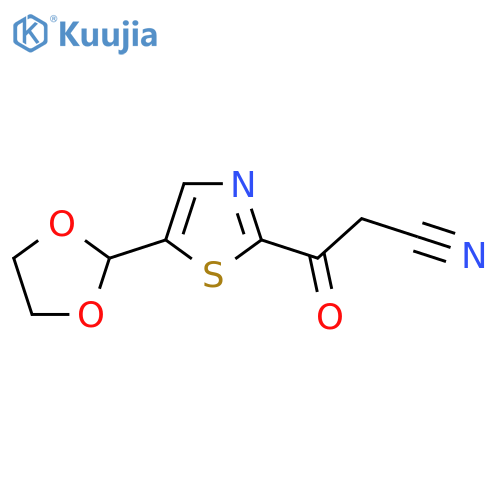 3-5-(1,3-dioxolan-2-yl)-1,3-thiazol-2-yl-3-oxopropanenitrile structure