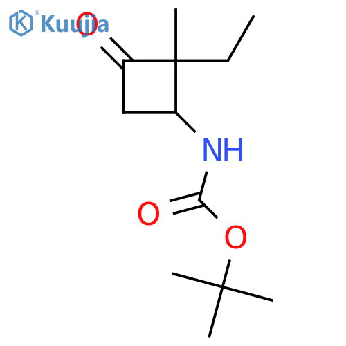 tert-butyl N-(2-ethyl-2-methyl-3-oxocyclobutyl)carbamate structure