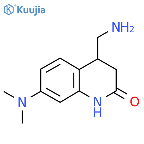 4-(aminomethyl)-7-(dimethylamino)-1,2,3,4-tetrahydroquinolin-2-one structure