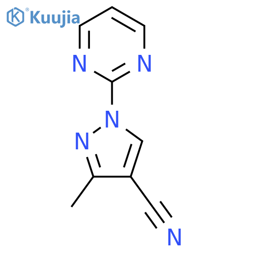 3-methyl-1-(pyrimidin-2-yl)-1H-pyrazole-4-carbonitrile structure