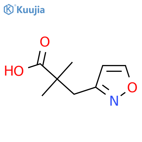 2,2-dimethyl-3-(1,2-oxazol-3-yl)propanoic acid structure