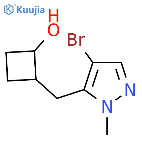 2-(4-bromo-1-methyl-1H-pyrazol-5-yl)methylcyclobutan-1-ol structure
