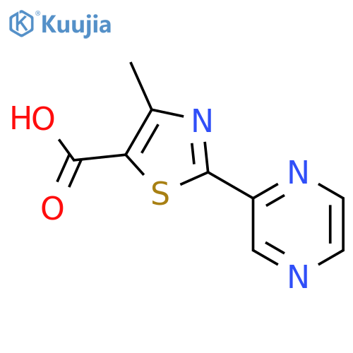 4-Methyl-2-(2-pyrazinyl)-1,3-thiazole-5-carboxylic Acid structure