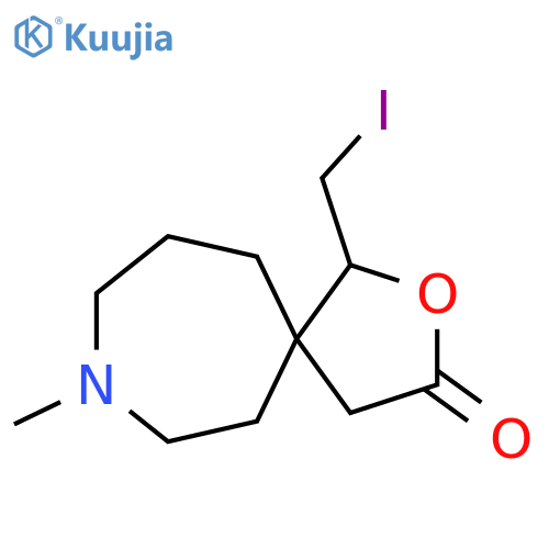 1-(iodomethyl)-8-methyl-2-oxa-8-azaspiro4.6undecan-3-one structure