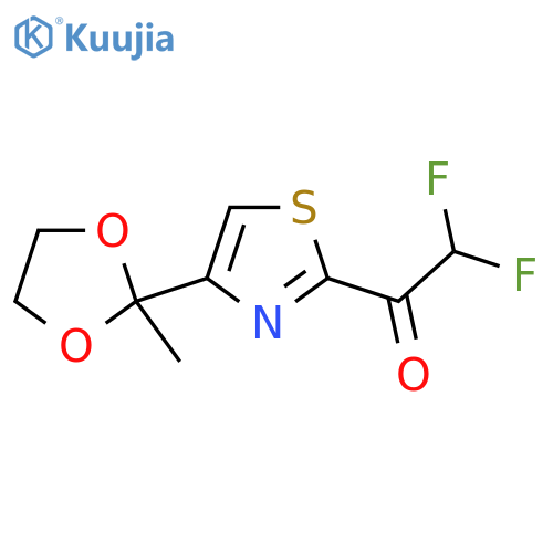 2,2-difluoro-1-4-(2-methyl-1,3-dioxolan-2-yl)-1,3-thiazol-2-ylethan-1-one structure